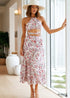 Vestido midi bohemio de verano con lazo y estampado Victoria